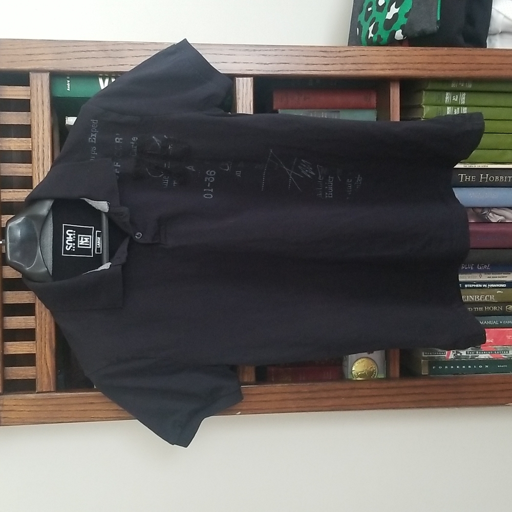 Soho New York Denim Pro embroidered and stenciled polo size L